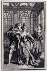 Fästmö till kungen av Garbe - i "" Sagor och nyheter på vers "" av Jean La Fontaine. 1776. Illustration av P.P. Choffard.