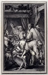 Le Cradle - i "" Sagor och noveller på vers "" av Jean La Fontaine. 1776. Illustration av P.P. Choffard.