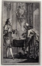 Le Gascon straffas - i "Tales et nouvelles en vers" av Jean La Fontaine. 1776. Illustration av P.P. Choffard.