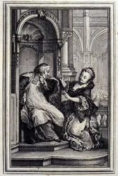Le Mari confessor - i "" Sagor och noveller på vers "" av Jean La Fontaine. 1776. Illustration av P.P. Choffard.