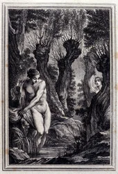 Samvetets fall - i "" Sagor och noveller på vers"" av Jean La Fontaine. 1776. Illustration av P.P. Choffard.
