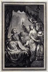 Vi märker aldrig allt - i "Tales et nouvelles en vers" av Jean La Fontaine. 1776. Illustration av P.P. Choffard.