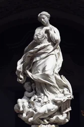 Den obefläckade avlelsen, Santa Maria Immaculate placerad på altaret i det scenografiska kapellet 1669-70 (marmor)