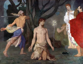 Puvis de Chavannes, Pierre Cecil (1824-1898) Halshuggningen av Johannes Döparen Olja på duk ca. 1869 National Gallery, London 243,5x318