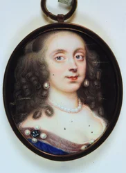 En dam som heter Elizabeth Rogers, Viscountess Mansfield (akvarell på elfenben)