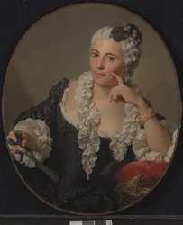 Porträtt av Anne-Marie Zina Durand de Lironcourt (olja på duk)