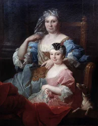Porträtt av Madame Poulhariex och hennes dotter