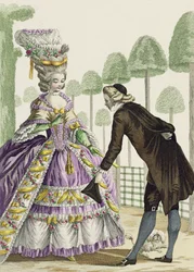 Lady in a Lilac Dress Promenades in the Gardens of the Palais Royal, skylt 13 från 