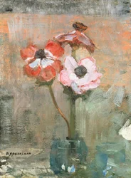 Anemoner i en vas, ca 1908-09 (olja på duk)