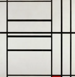 Komposition nr 1 med grått och rött 1938, av Piet Mondrian (1872-1944), olja på duk