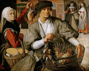 Market Scene, ca 1560-65 (olja på trä)