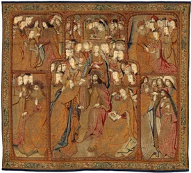 Triumfer för Guds moder eller gyllene sparvar, ca 1500-02 (gobeläng)