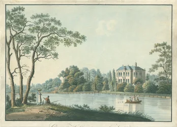 Vy över huset över Holland med tekuppel på Vecht i Nieuwersluis Over-Holland aan de Vecht (titel på objekt)