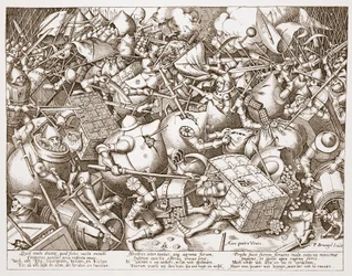 Kampen om pengarna, graverad av Pieter van der Heyden, efter 1570