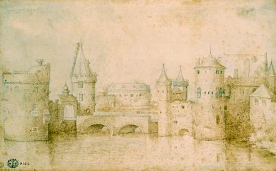 Utsikt över de gamla befästningarna i Amsterdam, Nederländerna, 1562
