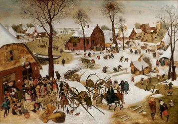 Folkräkningen i Betlehem Numreringen i Betlehem, tidigt 1600-tal..