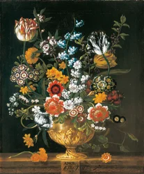 April, från The Twelve Months of Flowers, en blomkalender med stilleben