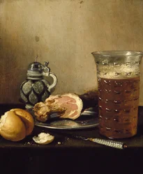 Stilleben med en skinka, 1600-talet