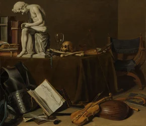 Vanitas stilleben med Spinario