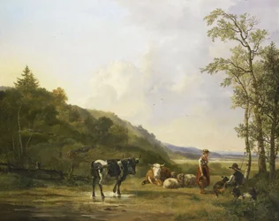 Landskap med boskapsskötare och boskap