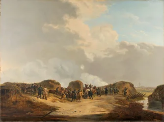 Halvmånen vid belägringen av Naarden april 1814 (olja på duk)