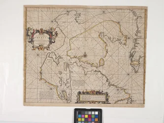 Ny karta över Amerikas nordöstligaste kust (gravyr med handfärgning på benvitt papper)