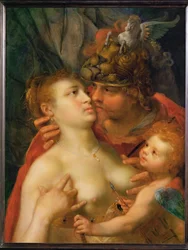 Mars, Venus och Amor (målning på ek)