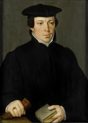 Porträtt av en ung präst, ca 1535-84 (olja på pannå)