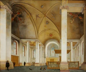 Den nya kyrkan i Haarlem - Peinture de Pieter Saenredam (1597-1665) - 1653 - Olja på trä - 86x103 - Szepmuveszeti Muzeum, Budapest