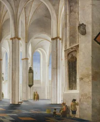 Interiören i Buurkerk-kyrkan i Utrecht