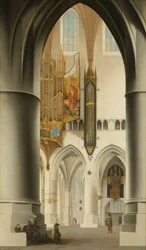 Interiör av kyrkan St Bavo i Haarlem, 1636