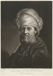 Porträttbyst av en man som bär en turban