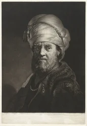 Porträttbyst av en man med en turban
