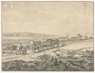 Augusti: Landskap med vagnar, c.1655.