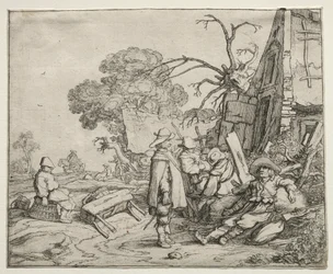Landskap med soldater, 1626.