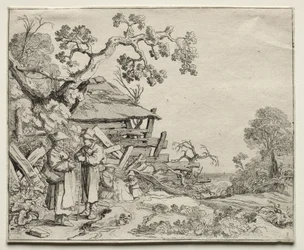 Landskap med två bönder som samtalar, 1626.