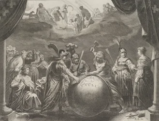 Plåt 12: Allegory on the Discord in France, från Caspar Barlaeus, Medicea Hospes, 1638.