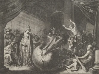Platta 9: Allegory on the Discord in France, från Caspar Barlaeus, Medicea Hospes, 1638.