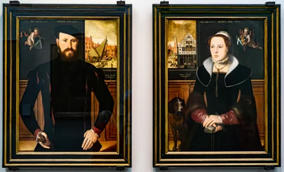 Porträtt av Jan van Eyewerve och Jaquemyne Buuck