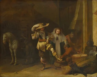 En man och en kvinna på en stallgård, 1630-talet
