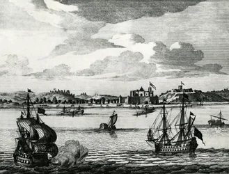 "Castle Del Mina, beläget i Guinea, inte långt från Cape Three Points"