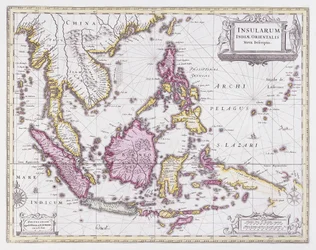 Karta över Kina och Indonesien, ca 1710