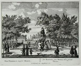 Venusfontänen i en storslagen trädgård, från 