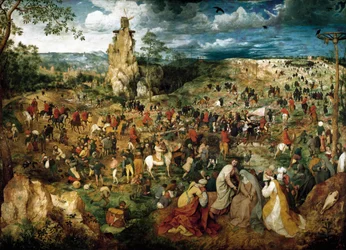 Uppstigningen till Golgata (Korsbärandet), målning av Pieter Bruegel den äldre (eller Pierre Breugel eller Peter Brueghel eller Breughel)