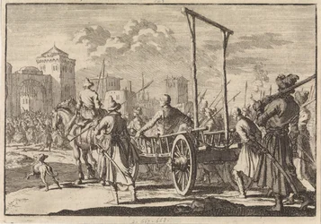 Stepan Razins och hans bror Frols ankomst i en järnbur i Moskva, 1671, 1698