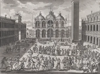 Karnevalen i Venedig, från: Thesaurus of Antiquities and Histories of Italy, vol. 9, 1722