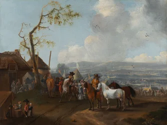 Camp Scene (olja på duk)