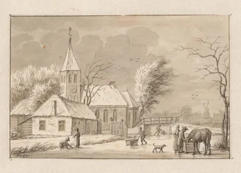 Vintervy vid en kyrka