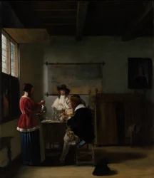The Visit, c.1657 (olja på trä)