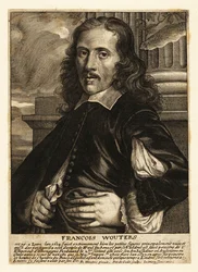 Porträtt av Frans Wouters, flamländsk barockmålare, skåpmålare och hovkonstnär till den romerske kejsaren